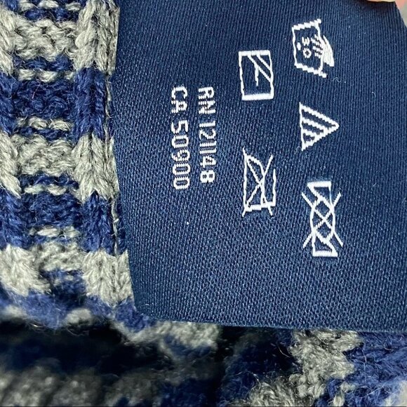 NWT Tommy Hilfiger Blue Grey‎ Striped Ribbed Knit Pom Pom Hat Toque Beanie NEW - Picture 6 of 7